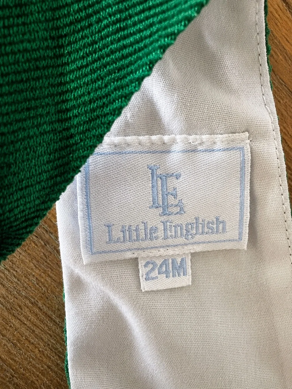 Little English Girls Jumper- Green Corduroy - Picture 4 of 4